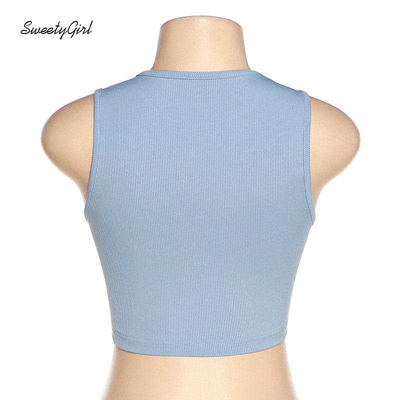 Áo Tank Top Cổ Tròn Màu Tương Phản Thời Trang 2022 Quyến Rũ Cho Nữ