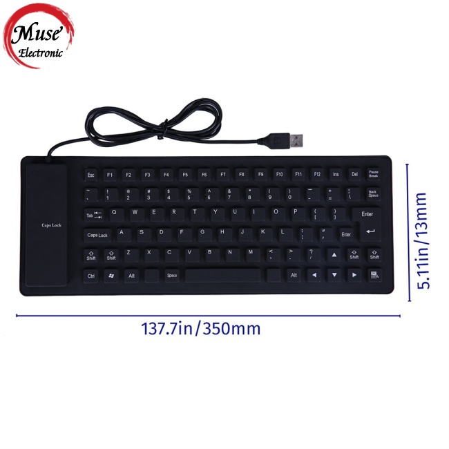 Cuộn 85 Nút Bàn Phím Silicon Mềm Linh Hoạt Chống Nước Chống Bụi Cho Pc Laptop Notebook