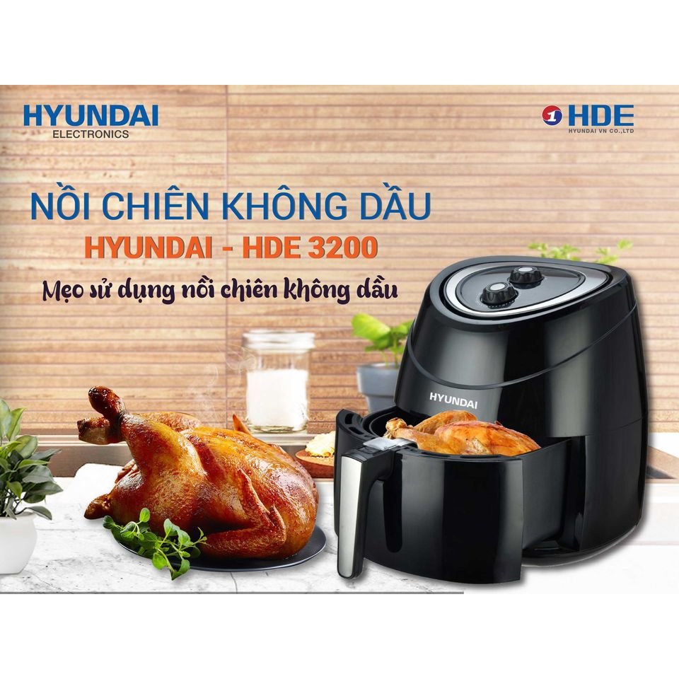 [Mã ELHADEV giảm 4% đơn 300K] Nồi chiên không dầu Hyundai HDE 3200 - Dung tích 5,5 lít