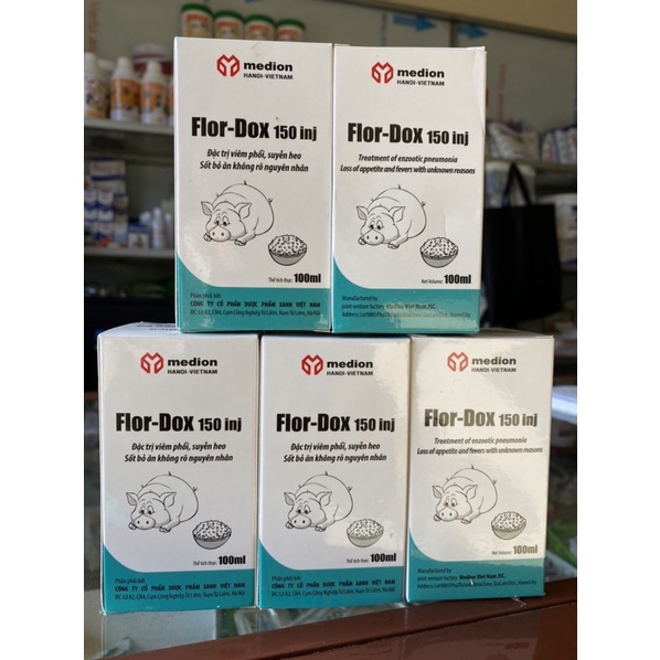 Flor-Dox 150 100ml - viêm phổi, suyễn heo, bỏ ăn không rõ nguyên nhân trên gia cầm, gia súc