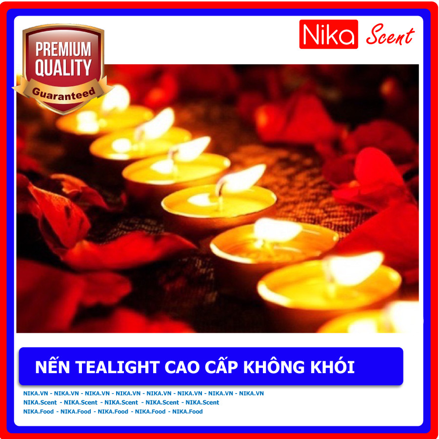 Nikascent Combo 10 viên nến tealight cao cấp không khói, không mùi dùng cho đèn đốt tinh dầu