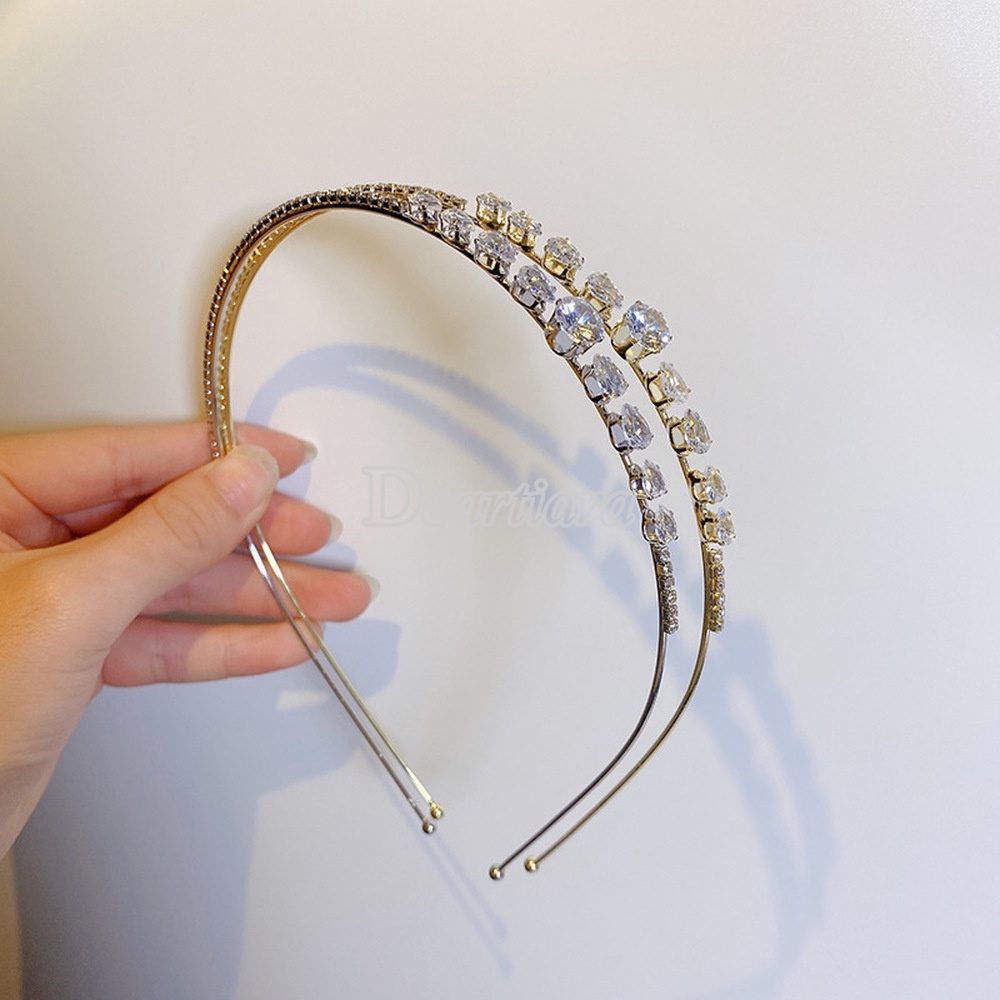 Băng Đô Cài Tóc Đính Đá Thiết Kế Đơn Giản Sang Trọng Cho Nữ