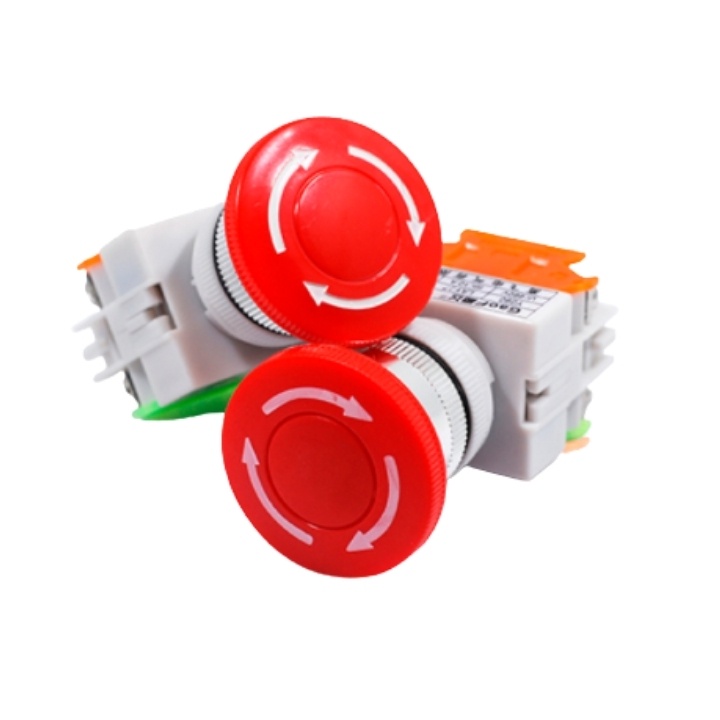 Công tắc dừng LAY37-11ZS nhấn giữ đầu nấm dù màu đỏ phi 22mm giá tốt