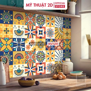 Sét 35 ô Decal gạch bông_hot summer rực rỡ trang trí tân trang làm đẹp nhà cửa