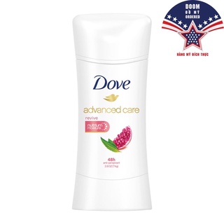 [Hàng Mỹ] Lăn sáp khử mùi nữ Dove Invisible Advanced Care 74g Cool Essentials | Clear Finish
