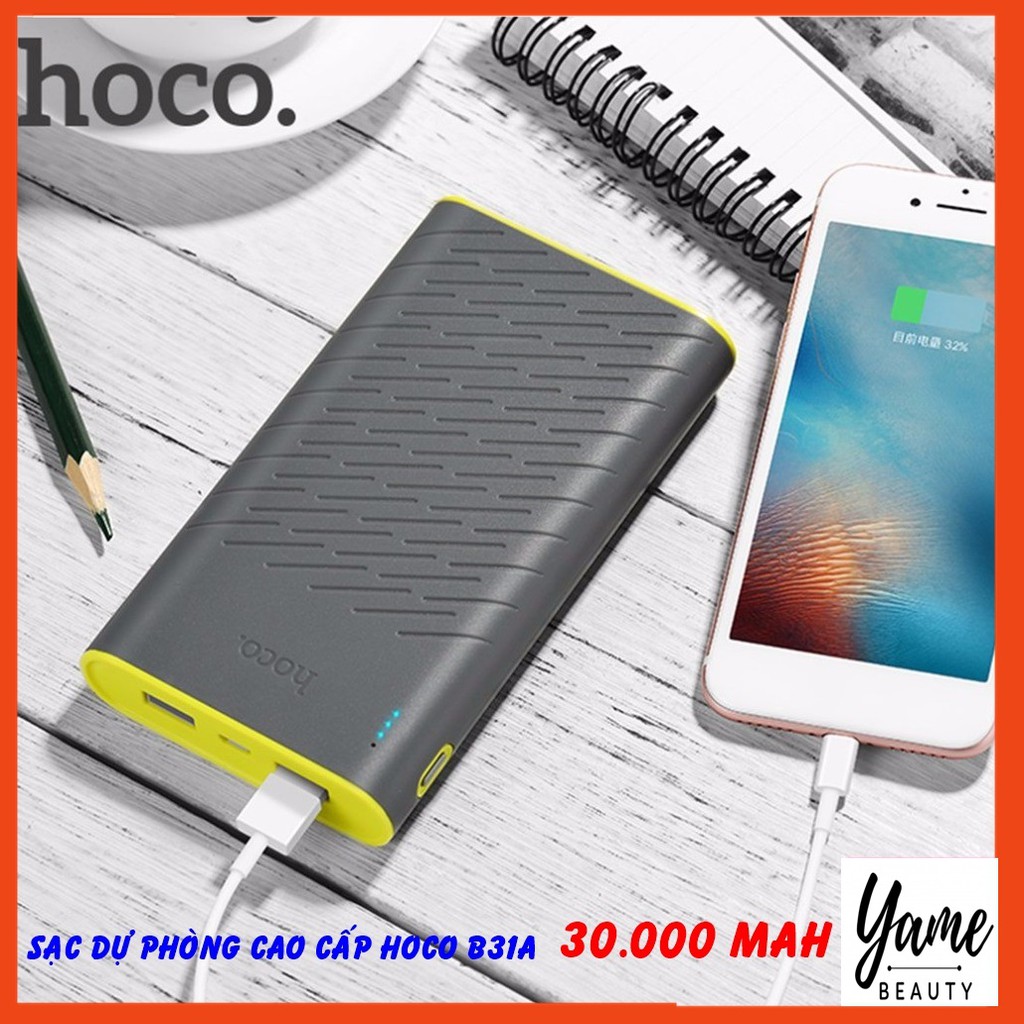 Pin Sạc Dự Phòng 30000mAh Cao Cấp HOCO B31A Có Sạc Nhanh - 2 Cổng Ra - Đèn Led Hiển Thị Pin