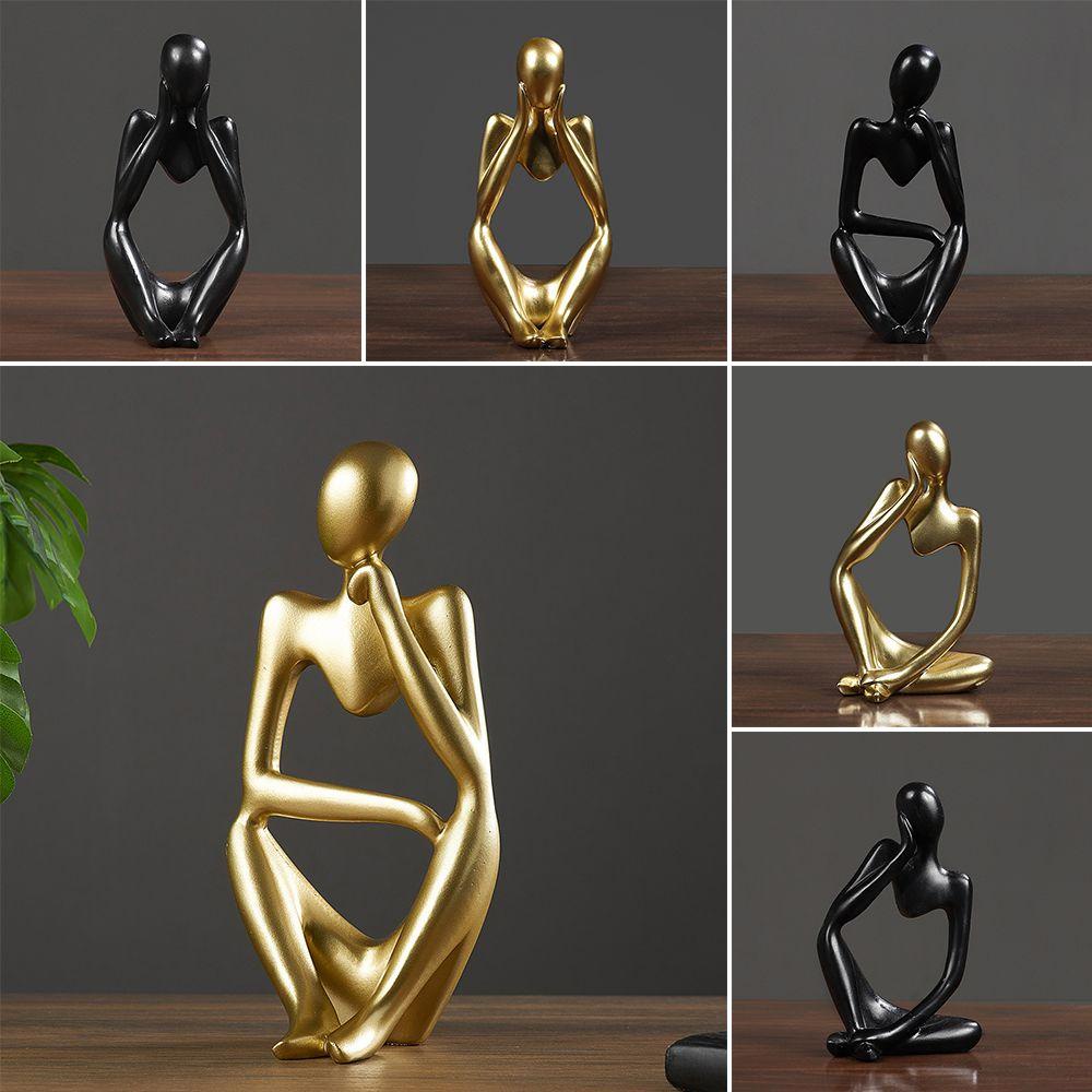 Tượng Điêu Khắc Thủ Công Hình Người Suy Tư Thời Trang Để Bàn Trang Trí