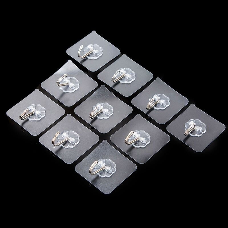 Móc Dán Tường Siêu Dính Trong Suốt Chịu Lực Tốt Treo Tường Chắc Chắn 6x6 cm