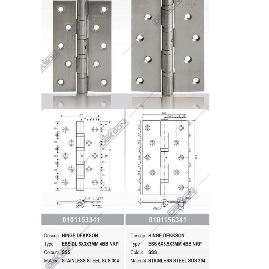 Sản phẩm tốt nhất ✰☈ Bản lề NRP ESS Etc Bản lề cửa 6X3.5X3MM 4BB SSS 6 Inch Dexon NRP