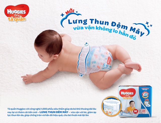 Tã quần Huggies Dry gói cực đại L68 / XL62 / XXL56 đệm mây mới