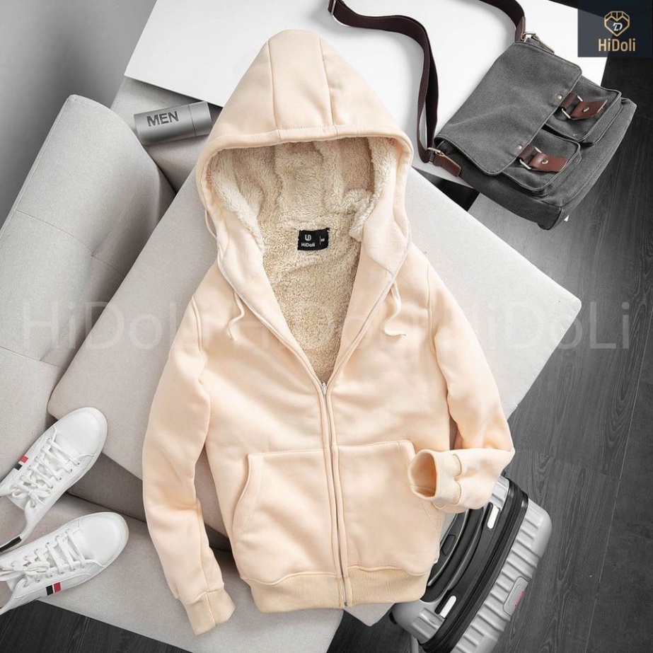 Áo khoác nỉ lót lông cừu, áo hoodie nam nữ unisex 5 màu,mặc đẹp thời trang chuẩn form dáng, thời trang HABI STORE - Hàng