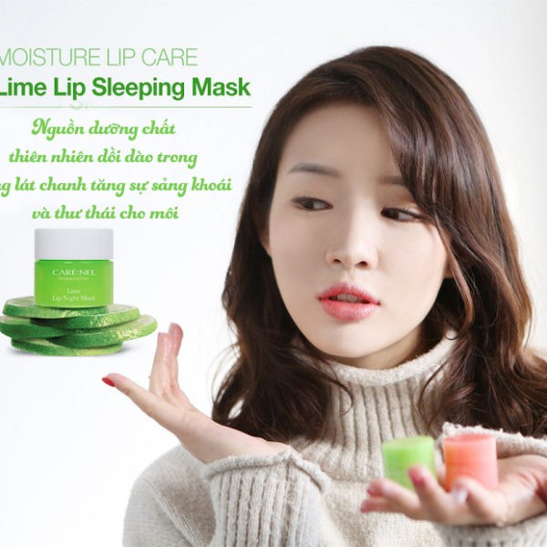 Combo 2 Mặt nạ ngủ môi dưỡng ẩm và tẩy tế bào chết Care:Nel Lime lip sleeping mask 5g x 2