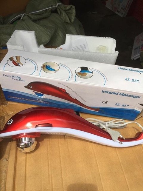 Máy Massage Cầm Tay Cá Heo,Máy Massage Cá Heo 3 Đầu - Bảo Hành 12 Tháng