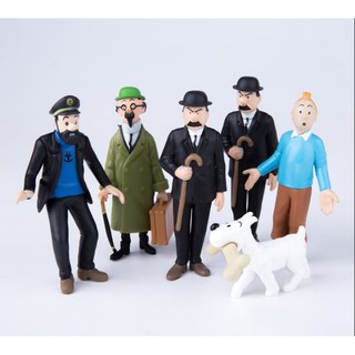 Bộ 6 mô hình nhân vật phim the adventures of tintin