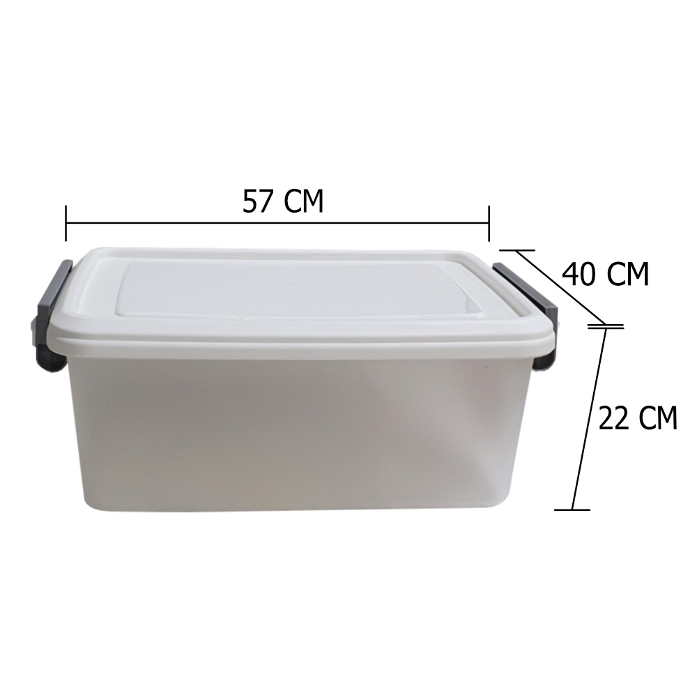 HomeBase STACKO Thùng đựng đồ 31L bằng nhựa có nắp AZ Thái Lan W57xD39.6xH21.8 Cm màu trắng