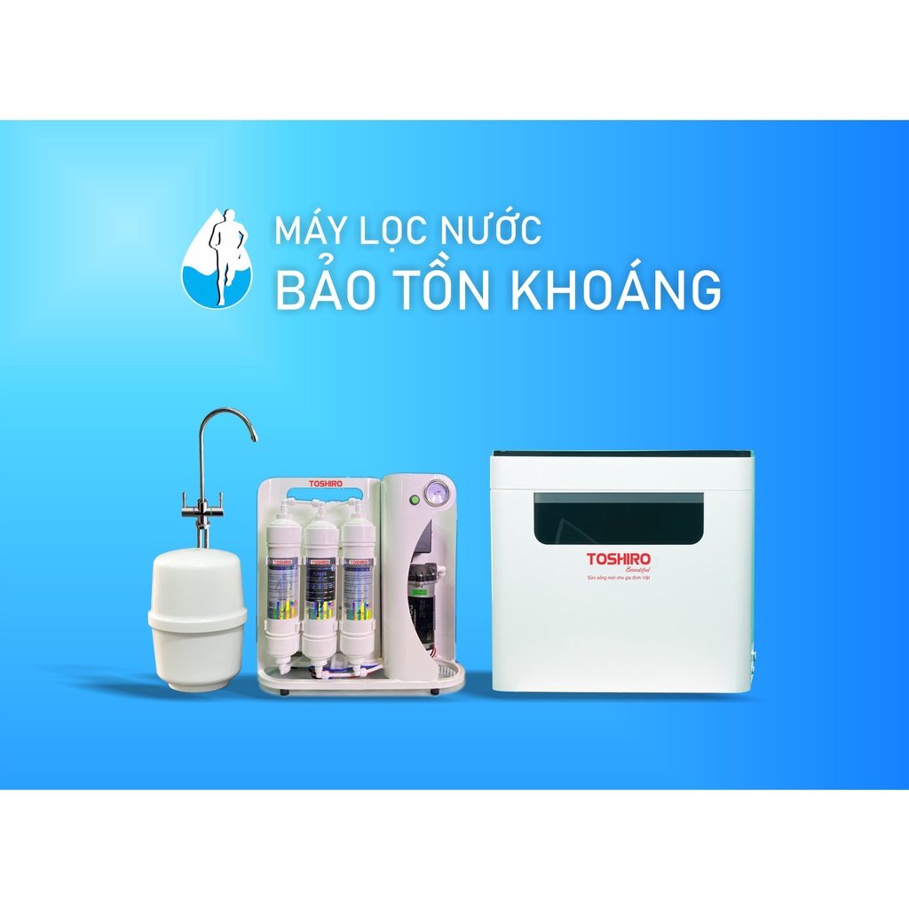 Máy lọc nước bảo tồn khoáng Toshiro có vỏ tủ để gầm bếp