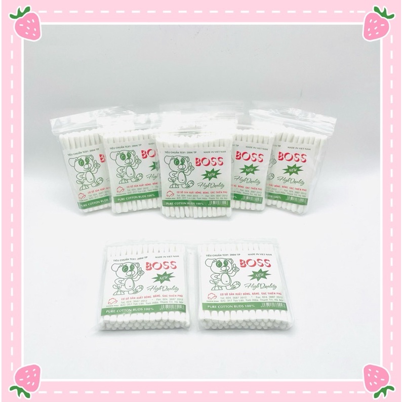 Bông Ngoái Tai Boss Kháng Khuẩn Cho Gia Đình ( 50 que)