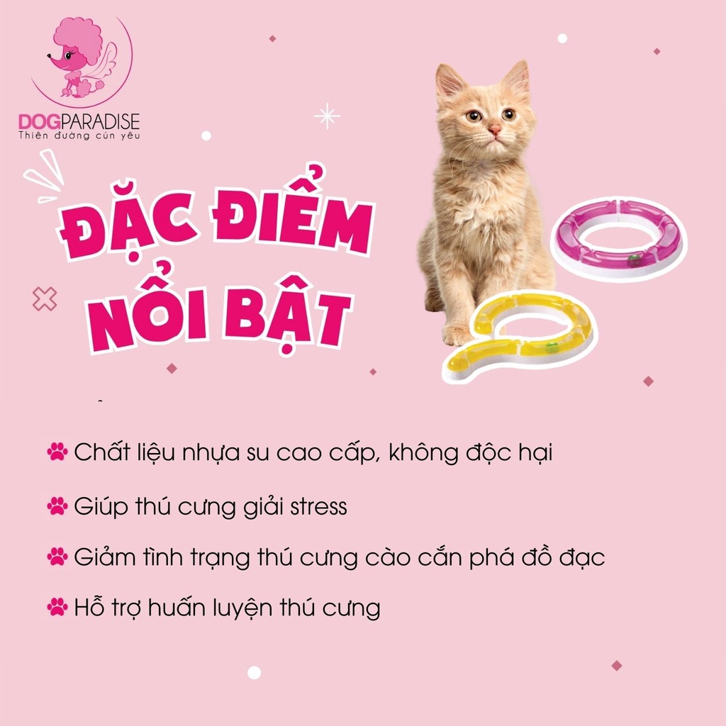 Đồ chơi bằng nhựa cho mèo Pian Pian tương tác với bóng trong đường ống 38.7x38.7x5.6cm - Dog Paradise