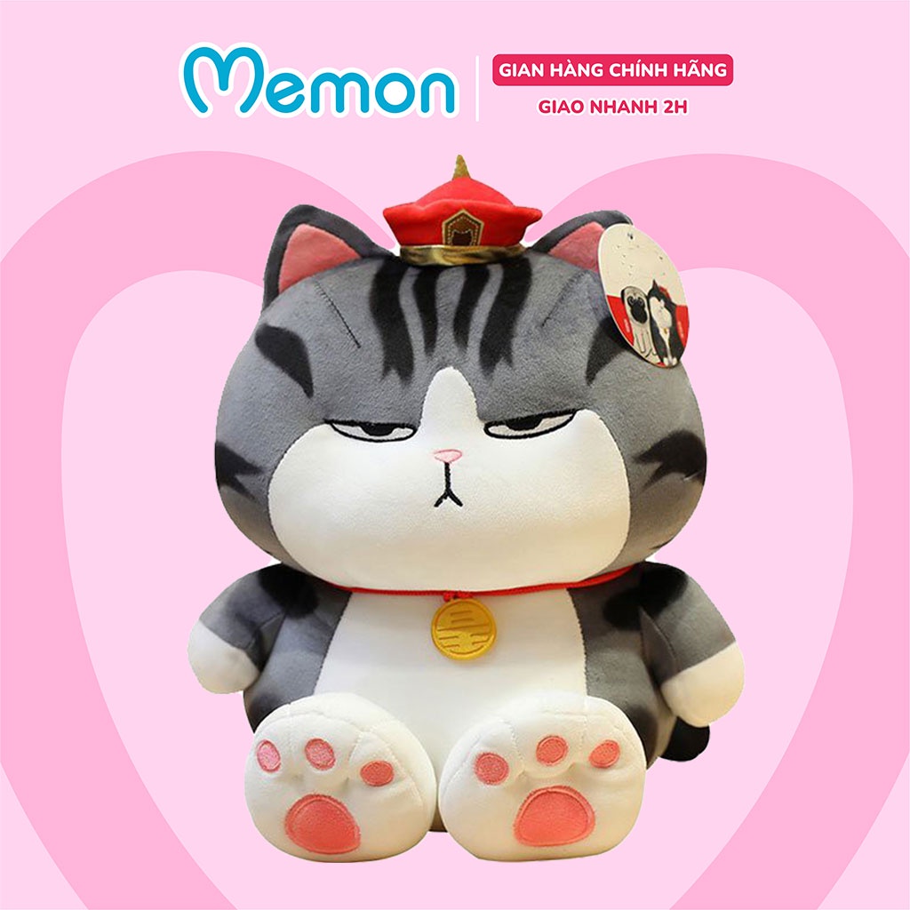Gấu Bông Mèo Hoàng Thượng Béo - Mẫu Ngồi Chân To Cao Cấp Memon