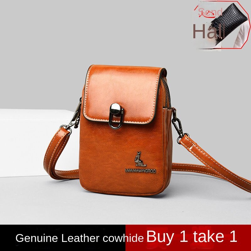 Túi Đeo Chéo Da Bò Thật Mini Đựng Điện Thoại Thời Trang Cho Nữ