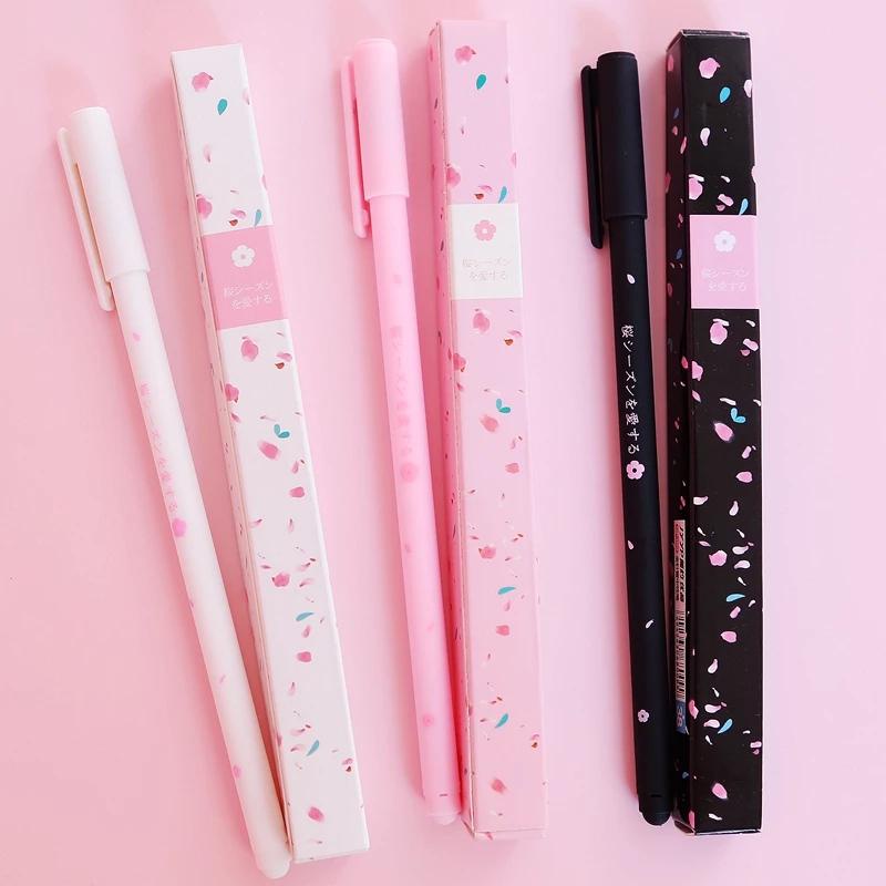 Bút Bi Mực Đen Ngòi 0.38mm Hình Hoa Anh Đào Lãng Mạn Cho Học Sinh/Văn Phòng