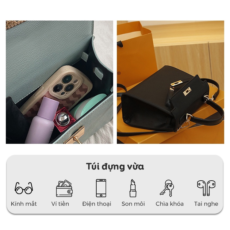 Túi xách tay hộp đeo chéo nữ kẹp nách MUNGA thời trang công sở cao cấp đi làm đi chơi TMG15