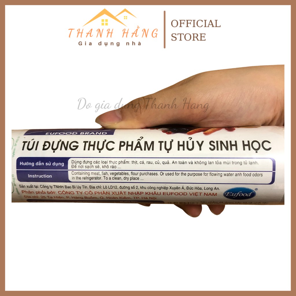 Túi đựng thực phẩm tự phân huỷ sinh học Green Eco freeship đủ size 100 túi