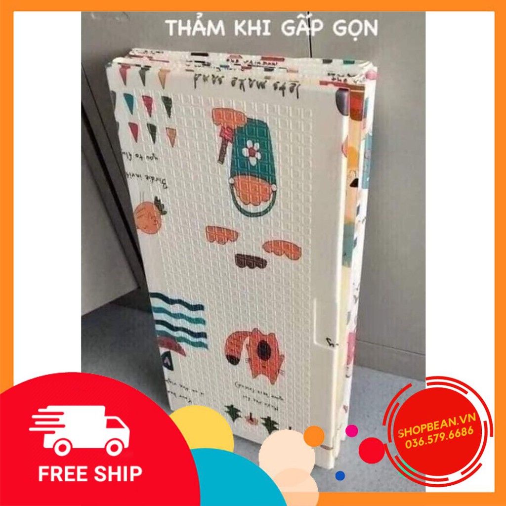 FREESHIP -CAM KẾT HÀNG LOẠI 1 DÀY ĐẸP  Thảm gấp gọn 2 mặt  Hàn Quốc m8x2m  - Thảm xốp cho bé tập bò chống ngã