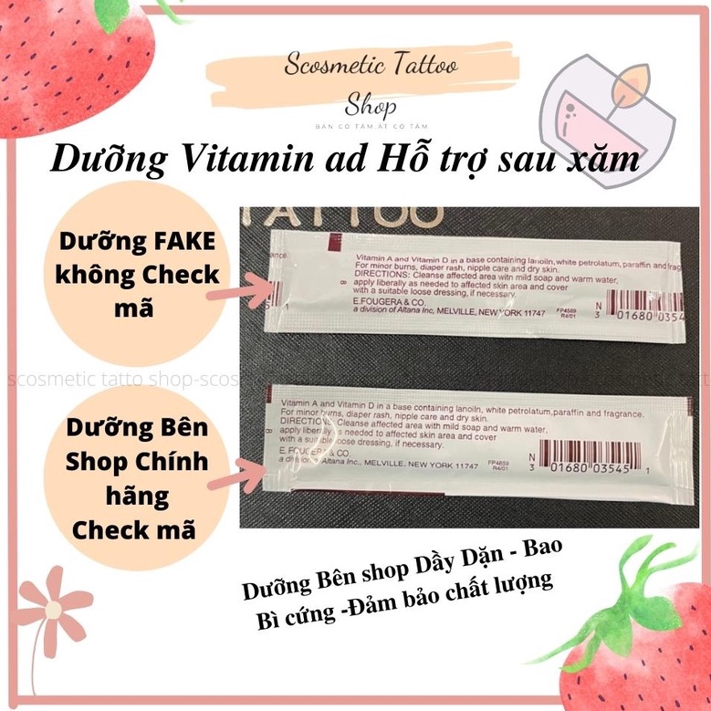 Dưỡng ẩm vitamin ad gói  tái tạo môi mày sau xăm kích bong da nhanh, phục hồi-1 Bịch 100 Gói