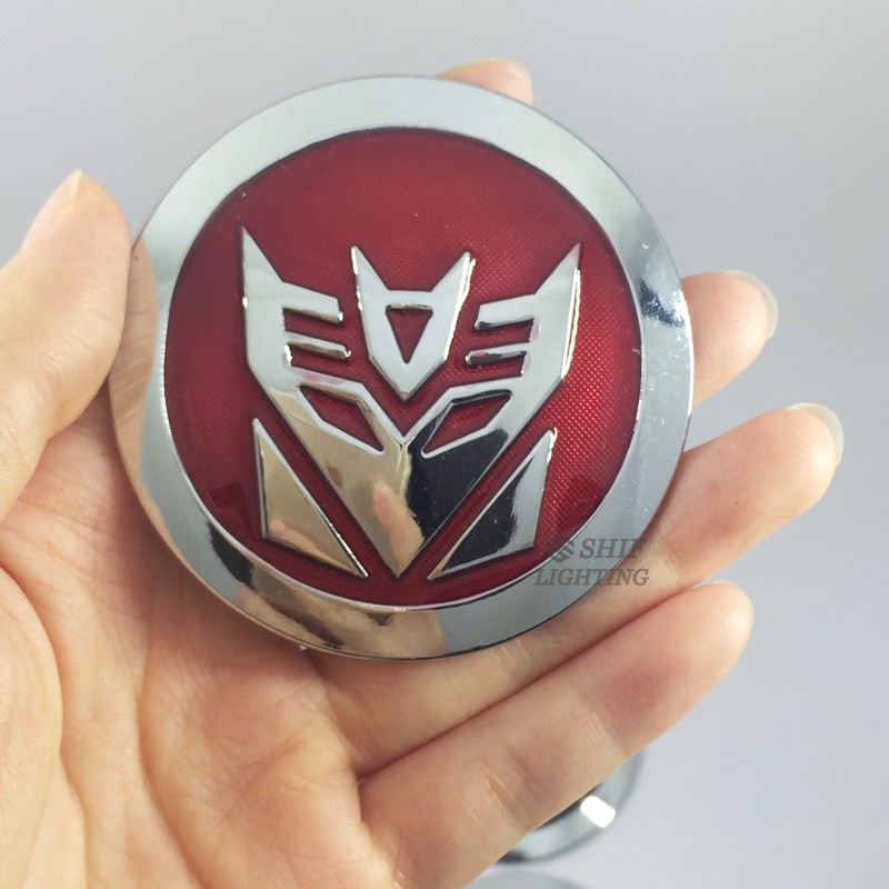 Miếng dán kim loại hình robot biết hình 3D 65mm trang trí xe hơi độc đáo