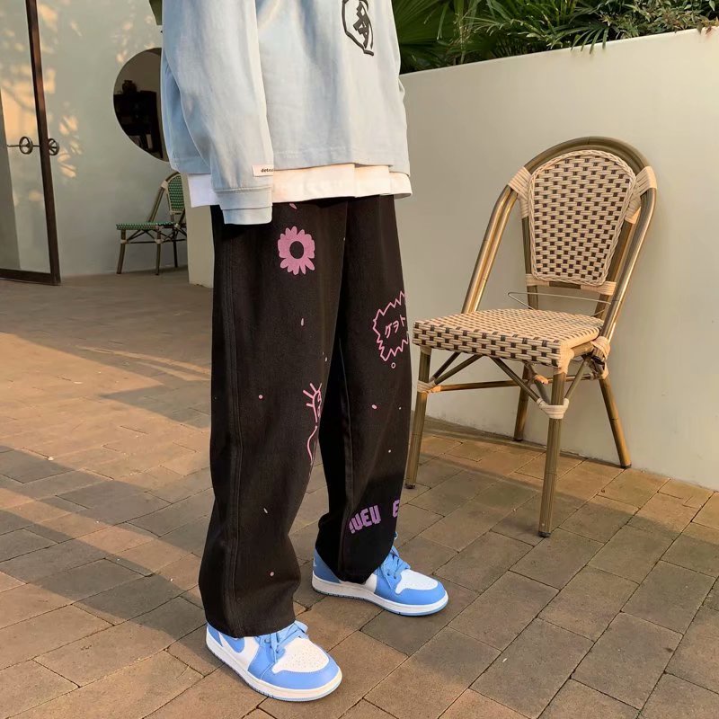 Quần Thể Thao Ống Rộng In Họa Tiết Graffiti Cá Tính Theo Phong Cách Hip Hop Dành Cho Nam baggy quần unisex quần vải ống rộng nam quần âu nam ống suông