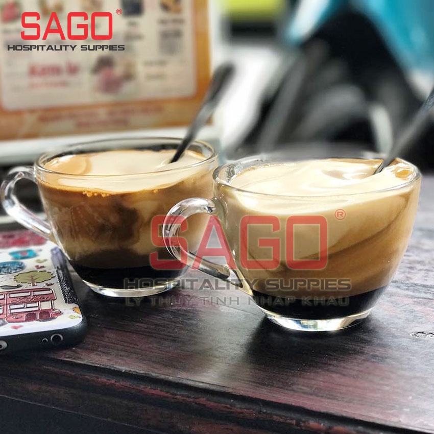 Bộ Tách Cafe Thủy Tinh Union 220ml , Nhập Khẩu Thái Lan