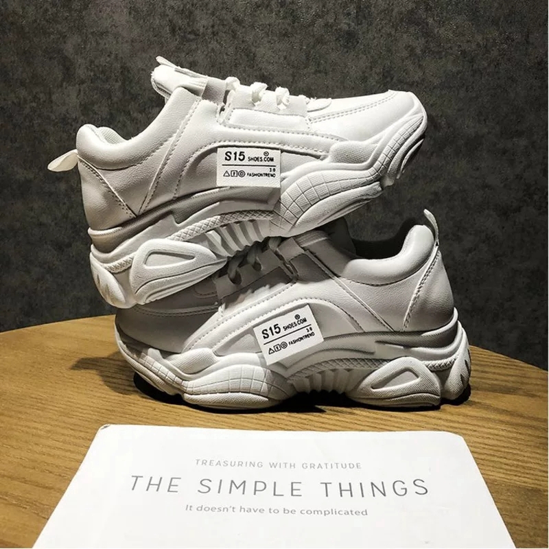 Giày Thể Thao Trắng Đế Cao Vạt Chữ Hàng QC (S15_S16) | BigBuy360 - bigbuy360.vn