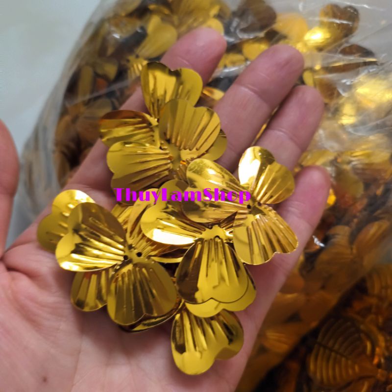 Đồng xu, hoa, lá, hạt châu, thỏi vàng thiếc vàng làm cây cành vàng lá ngọc