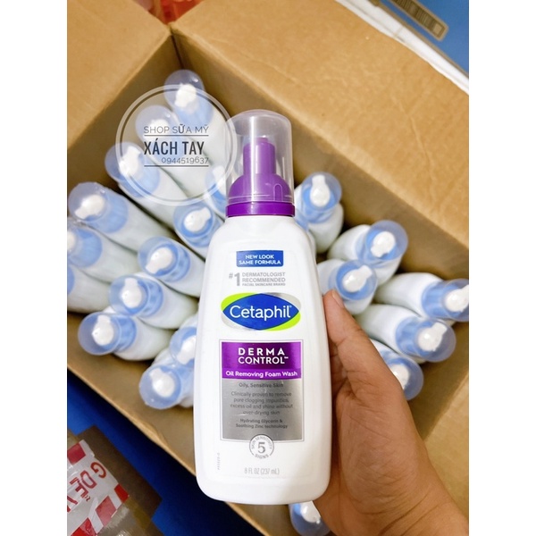 Sữa rữa mặt tạo bột Cetaphil Gentle foaming cleanser/Derma control 236ml