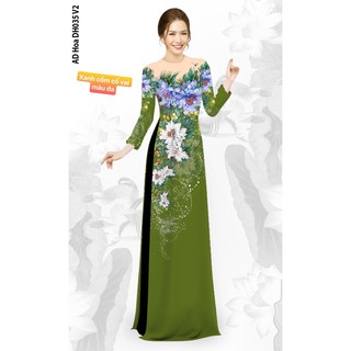 Bộ áo dài In Hoa 3d lụa Nhật Hàng Loại 1