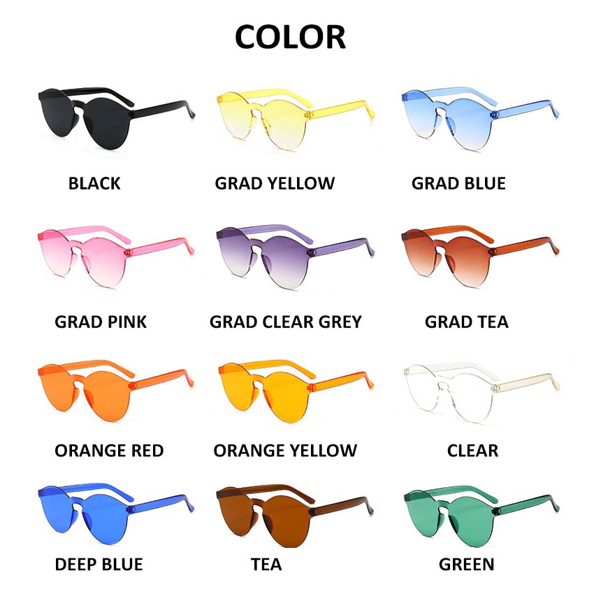 Kính mát gọng tròn không viền dành cho nam nữ | BigBuy360 - bigbuy360.vn