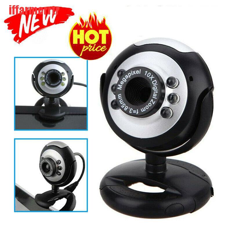 {iffarmerrtr}Brand new 6 LED USB 2.0 webcam camera XP, VISTA, WINDOWS 7 10 Skype,YAHOO, MIC KGD