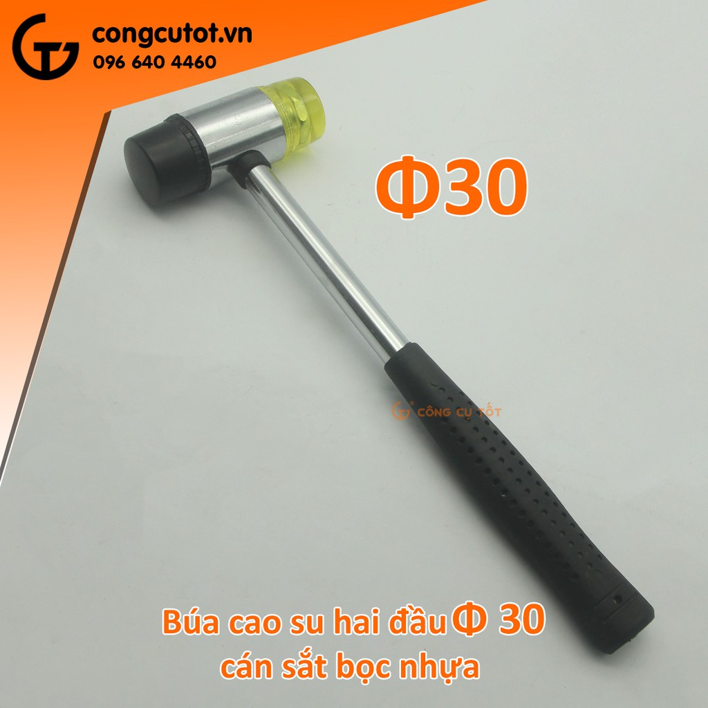 Búa cao su 2 đầu Φ30mm cán kim loại bọc nhựa 28cm x 370g