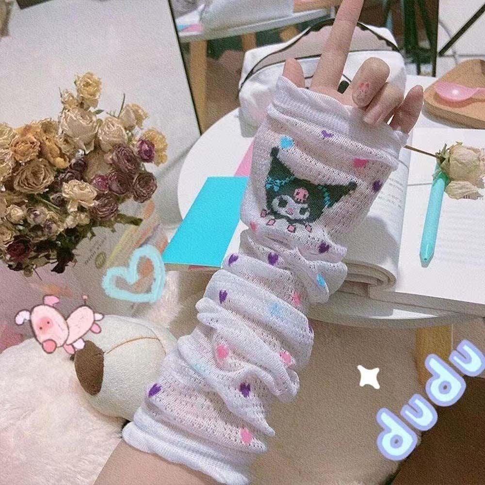 Đôi Găng Tay Giữ Ấm Chống Tia UV Hình Mèo Hoạt Hình Dễ Thương