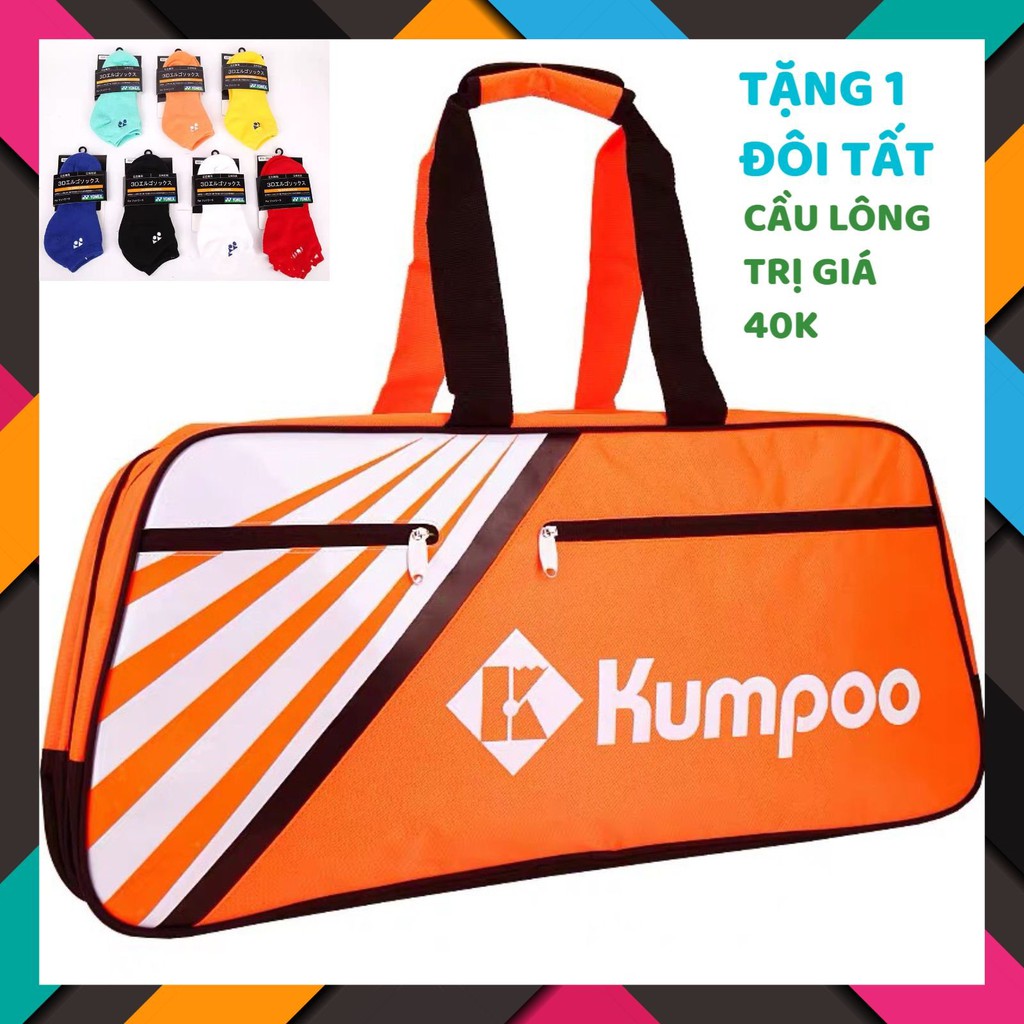 [Ưu đãi] Túi vợt vuông Kumpoo KB-605 Cam chuyên dụng, thiết kế rộng rãi, mẫu mã đa dạng