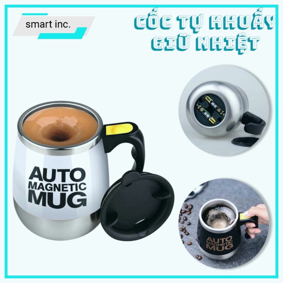 Ly Giữ Nhiệt Coffee Tự Khuấy Cốc Giữ Nhiệt Khuấy Nước Tự Động Thông Minh 400ml