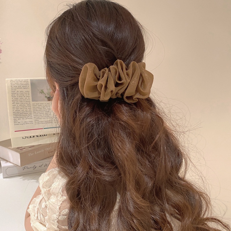 Kẹp Tóc Vải Organza Xếp Ly Đơn Giản Phong Cách Hàn Quốc Cho Nữ MM