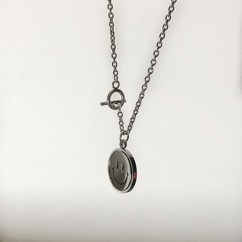 Dây Chuyền Hai Mặt Hình Mặt Cười Xoay Được Thời Trang Hip Hop 22011 ins