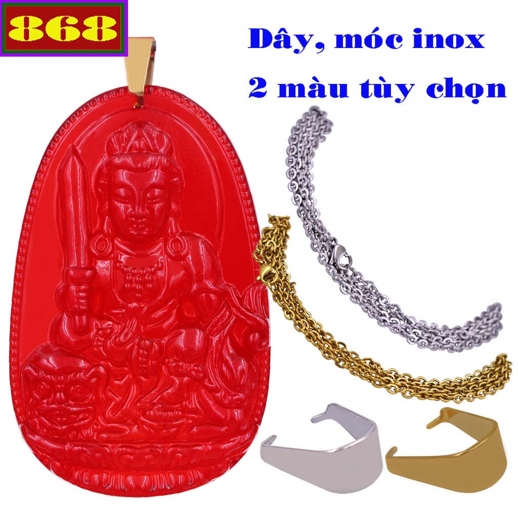 Vòng cổ Mặt Phật Văn thù pha lê đỏ 5 cm MFLON8 - Hộ mệnh tuổi Mão