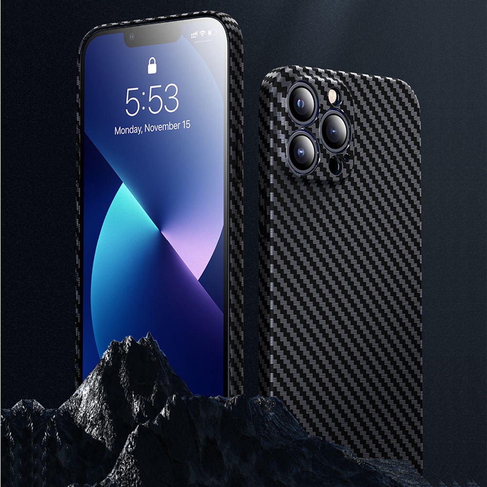 Ốp Điện Thoại Sợi Carbon Cứng Siêu Mỏng Cho iPhone 13 12 11 Pro Max XS X XR