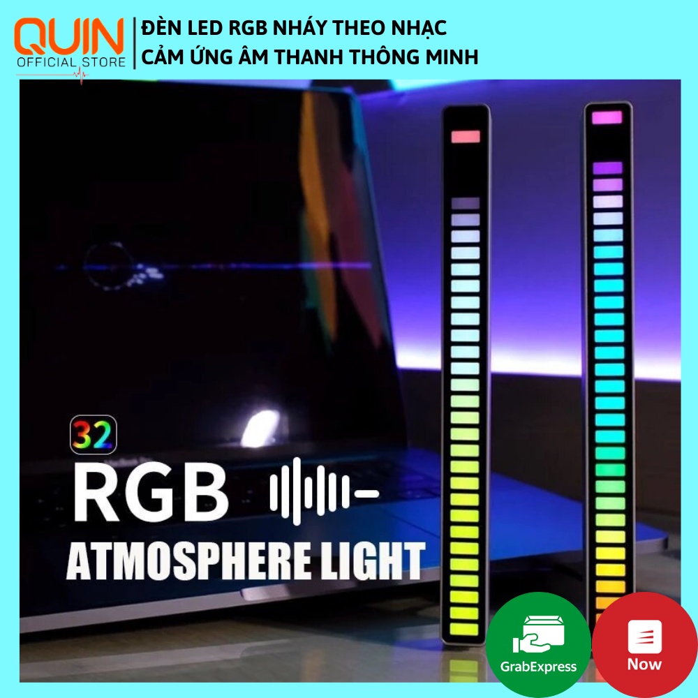 Đèn Led RGB Nháy Theo Nhạc, Đèn Led Thanh, Cảm Ứng Âm Thanh Thông Minh, Tích Hợp Micro Thu Âm