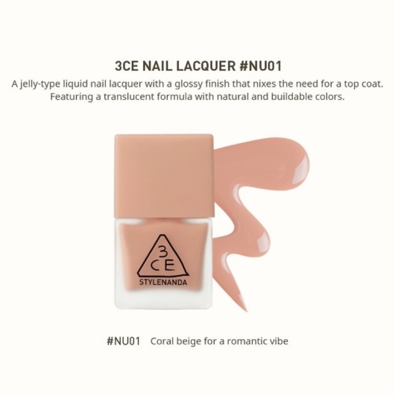 3CE - Nude Nail Lacquer #NU01, #NU02, #NU03 | sơn móng tay màu nude