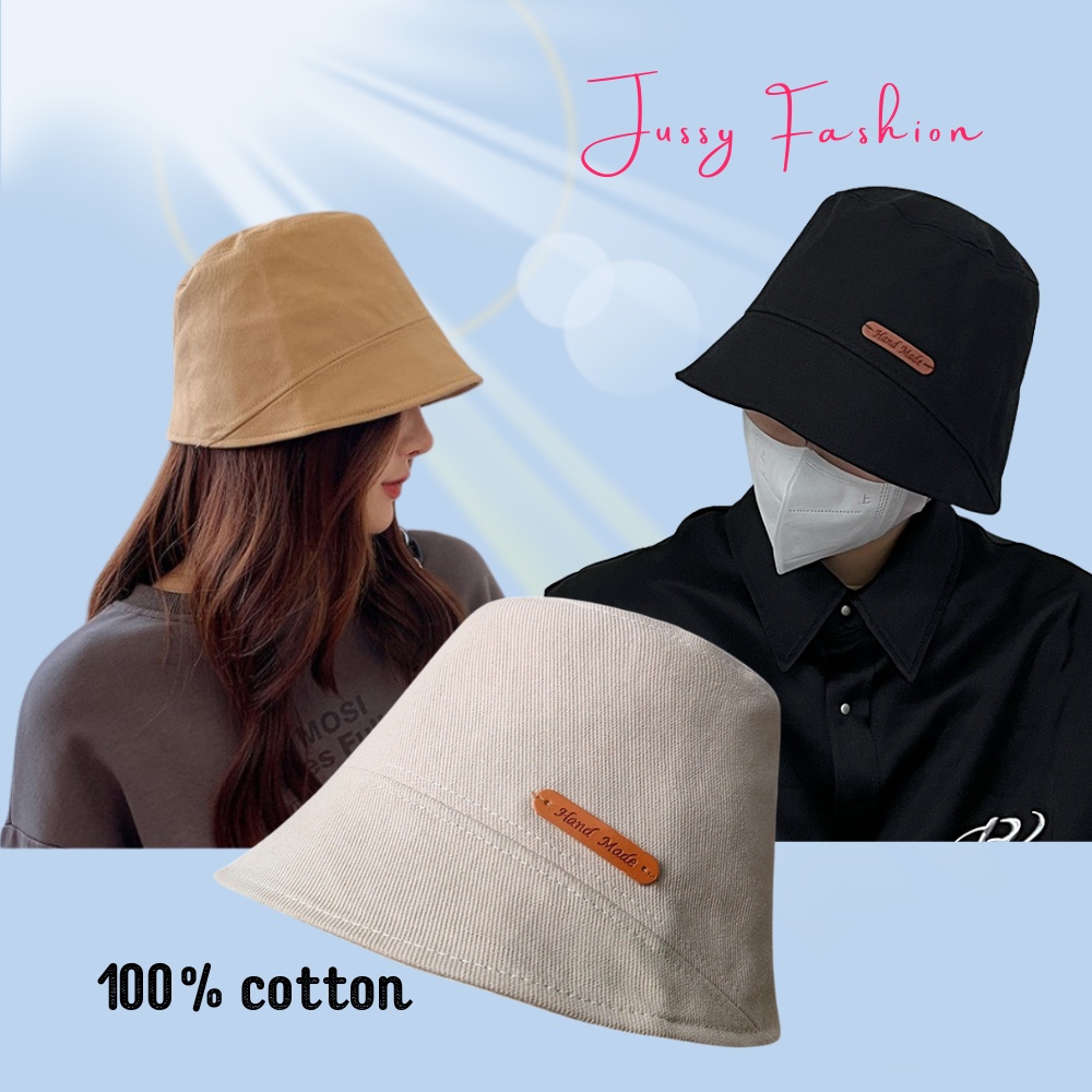 Mũ Bucket Unisex Vành Cụp Xéo Cá Tính Jussy Official Kiểu Nón Tai Bèo Vải Cotton Phong Cách Hàn Quốc Thời Trang Thu Đông
