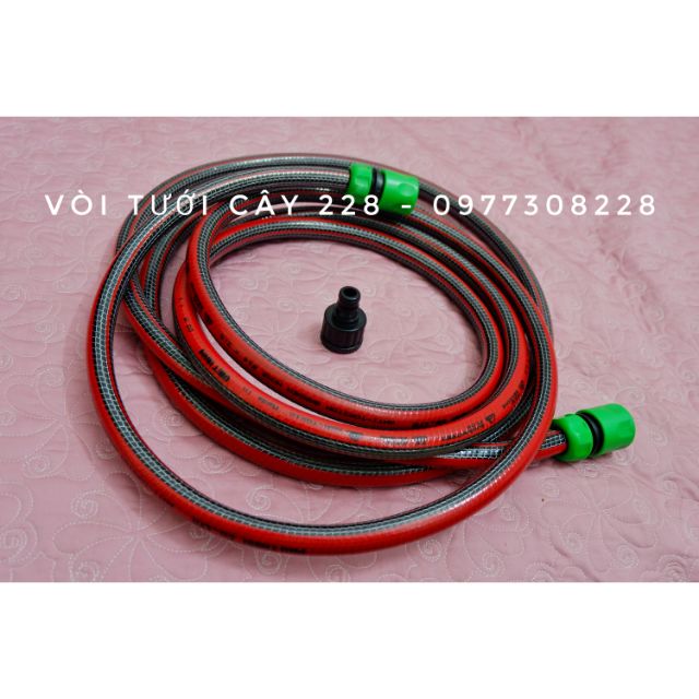 5 mét dây ống tưới 5 lớp phi 14, 16 Siêu Xịn, Siêu Bền Kèm khớp nối nhanh